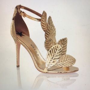 Kotur Gold Snakeskin Heels